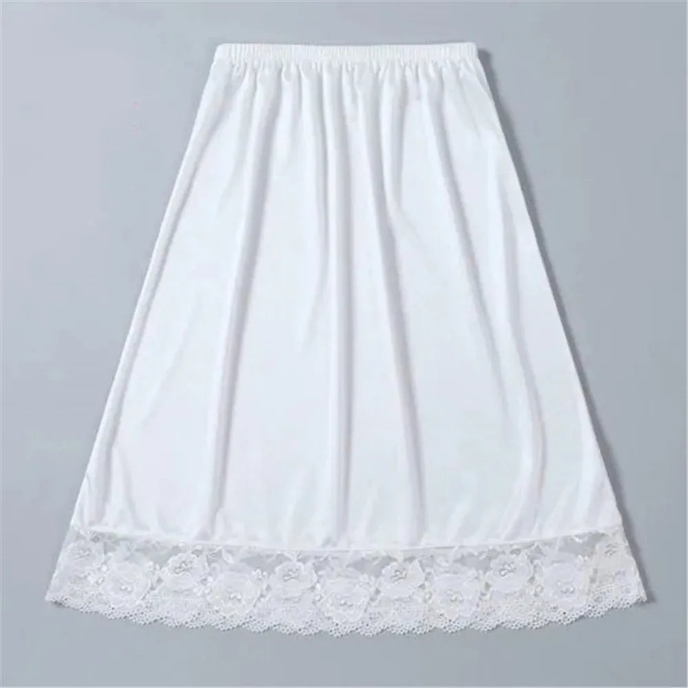 Japanese Solid Color Double Layer Vintage French Ruffled A-Line Pleated Skirt Hepburn Black Half Skirt Female White Long Skirt
